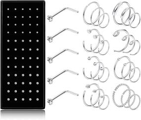 img 4 attached to 💎 84Pcs Stainless Steel Nose Studs & Rings - Hoop for Women & Men Cartilage Lip Tragus Piercings - MILACOLATO - 1.5/2/2.5mm