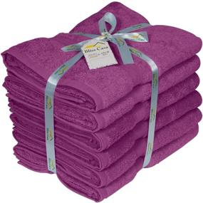 img 3 attached to 🏊 Bliss Casa 24x48 Inch Cotton Gym Towels for Hair, Pool, Spa, and Gym - Lightweight, Highly Absorbent, Quick-Dry Towels Set (Pack of 6, Plum)