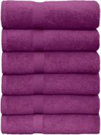 🏊 bliss casa 24x48 inch cotton gym towels for hair, pool, spa, and gym - lightweight, highly absorbent, quick-dry towels set (pack of 6, plum) logo