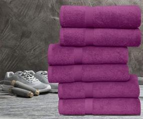 img 1 attached to 🏊 Bliss Casa 24x48 Inch Cotton Gym Towels for Hair, Pool, Spa, and Gym - Lightweight, Highly Absorbent, Quick-Dry Towels Set (Pack of 6, Plum)