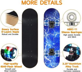 img 2 attached to 🛹 GIEEU Colorful Beginners Skateboard for Skateboarding