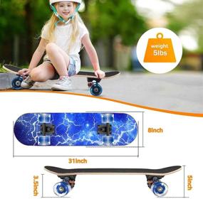 img 1 attached to 🛹 GIEEU Colorful Beginners Skateboard for Skateboarding