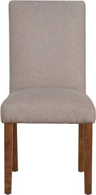 img 2 attached to 🪑 Dorel Living Linen Upholstered Parsons Chairs - Set of 2, Taupe/Pine: Comfortable & Elegant Addition to Any Space