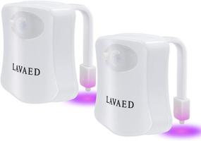 img 4 attached to 🚽 LAVAED Motion Sensor Toilet Night Light Set of 2 - Home Toilet Light with Bathroom Body Motion Sensor for Toilet Bowl Seat - 8-Color Changes Toilet Lamp