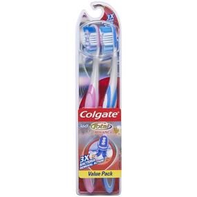 img 4 attached to Colgate Total 360 Adult Soft Manual Toothbrush - 2 Count (Variety of Colors) for Effective Oral Care