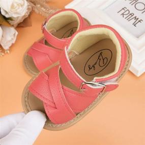 img 3 attached to Babelvit Infant Baby Sandals: Soft Summer Shoes with Flower Tassel, Anti-Slip Sole, Perfect for First Walkers