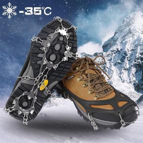 img 3 attached to ❄️ Ice Cleats Traction Crampons Anti-Slip 19 Spike Stainless Steel Snow Grips for Shoes Boots Hiking - Mountaineering, Climbing, Walking Accessories