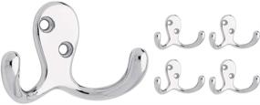 img 4 attached to 🧥 Franklin Brass Double Prong Robe Hook, 5 Pack, Polished Chrome Finish, Set of 5