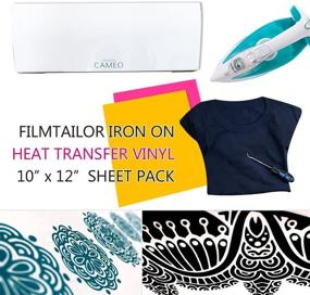 img 1 attached to 🔥 Iron On Vinyl Heat Transfer 12x10 - Easy Cut & Weed HTV for DIY T-Shirts, Hats, Clothes - Cricut, Silhouette, Heat Press Compatible