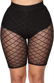 img 4 attached to 👙 RUEWEY Trendy Black Fishnet Swimsuit: Perfect Swimwear for Women - Shop Now!