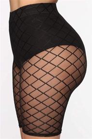 img 3 attached to 👙 RUEWEY Trendy Black Fishnet Swimsuit: Perfect Swimwear for Women - Shop Now!