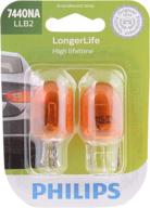💡 philips 7440na longerlife miniature bulb: reliable and long-lasting, 2 pack logo