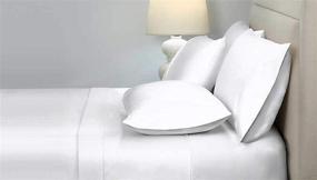 img 1 attached to 🌟 Luxurious Kirkland Signature 680 Thread Count Sheet Set for Queen Bed – Crisp White Elegance