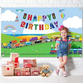 img 1 attached to 🎉 Transportation Birthday Party Supplies: The Ultimate Traffic Backdrop and Decorations Package for Boys and Girls' Car, Bus, Train, Plane, Ship, and Automobile Theme Celebrations!