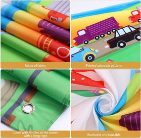 img 2 attached to 🎉 Transportation Birthday Party Supplies: The Ultimate Traffic Backdrop and Decorations Package for Boys and Girls' Car, Bus, Train, Plane, Ship, and Automobile Theme Celebrations!