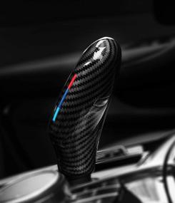 img 1 attached to 🚗 Stylish Black Auto Accessories: ABS Gear Shift Knob Cover Car Sticker Decal for Added Charm and Protection