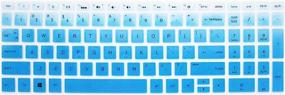 img 4 attached to 🔵 Blue Ombre Keyboard Skin for 15.6" HP Pavilion X360 15-br075nr, HP Envy x360 15m-bp 15m-bq, HP Spectre x360 15-ch011dx, HP Pavilion 15-cb 15-cc 15-cd 15-bw 15-bs & 17.3" HP 17m-ae 17-bs - Compatible Keyboard Cover