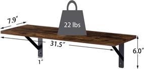 img 3 attached to 📚 DINZI LVJ Long Wall Shelves, 31.5 Inch Set of 2, Easy-to-Install Wall Storage Ledges with Sturdy Metal Brackets for Living Room, Bathroom, Bedroom, Kitchen - Rustic Brown