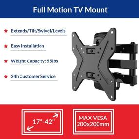 img 3 attached to Fleximounts Full Motion TV Wall Mount Bracket 13-42 Inch, Articulating Arms 📺 with Swivel and Tilt, Compatible with Max VESA 200x200mm, LED LCD Plasma Flat Screen