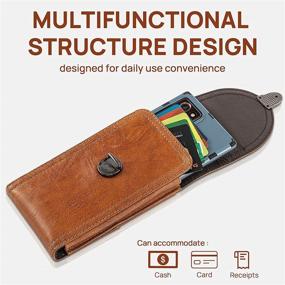 img 1 attached to 📱 Hengwin Genuine Leather Vertical Cell Phone Holster | Samsung Galaxy A72 A52 A12 A02 S21+ Note 20 Ultra Moto One 5G LG Stylo 6 OnePlus Nord N10 5G | Brown Belt Case Pouch with Belt Clip Loop Holder