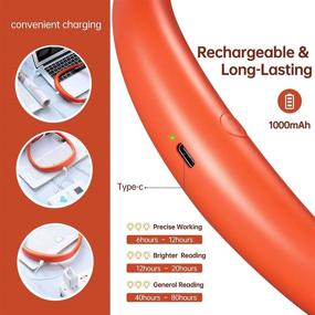 img 2 attached to 📚 Rechargeable Neck Reading Light for Bed and Beyond – 3 Colors, 6 Brightness Levels, Eye-Caring, Long-Lasting, Perfect for Reading, Knitting, Camping, Repairing, and Travel – Orange