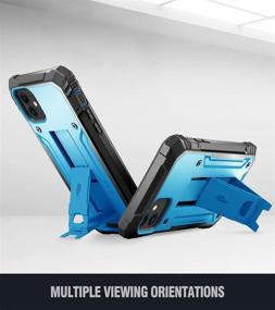 img 1 attached to Poetic Revolution Series iPhone 11 Rugged Case - Blue, with Kickstand, Full-Body Dual-Layer Shockproof Protection, Built-in-Screen Protector, for Apple iPhone 11 (2019) 6.1 Inch