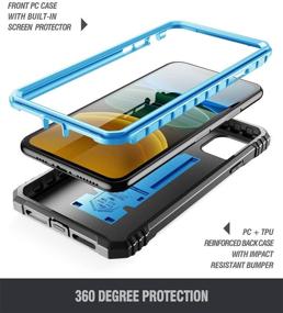 img 2 attached to Poetic Revolution Series iPhone 11 Rugged Case - Blue, with Kickstand, Full-Body Dual-Layer Shockproof Protection, Built-in-Screen Protector, for Apple iPhone 11 (2019) 6.1 Inch