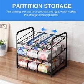 img 1 attached to AIYAKA 3 Tier Stackable Can Rack Organizer - Food Storage Solution for Kitchen Cabinets or Countertops - Holds up to 36 Cans - Sleek Black Design