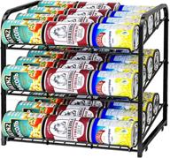 aiyaka 3 tier stackable can rack organizer - food storage solution for kitchen cabinets or countertops - holds up to 36 cans - sleek black design логотип