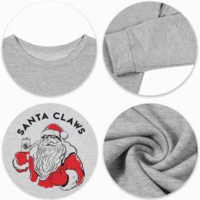 img 3 attached to 🎅 Stylish Santa Christmas Sweatshirt for Women - Perfect Xmas Gift and Casual Long Sleeve Tee