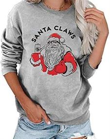 img 4 attached to 🎅 Stylish Santa Christmas Sweatshirt for Women - Perfect Xmas Gift and Casual Long Sleeve Tee