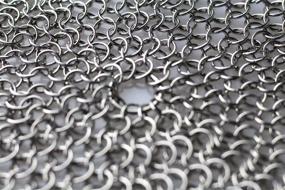 img 1 attached to 🍳 LauKingdom 7x7 inch Stainless Steel Cast Iron Scrubber - Premium Chainmail Cleaner for Cast Iron Pans, Round