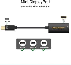 img 2 attached to 🔌 Кабель-адаптер CableCreation Active Mini DisplayPort to HDMI 4K - конвертер совместимый с Thunderbolt для MacBook, iMac, Surface Pro - Черный.