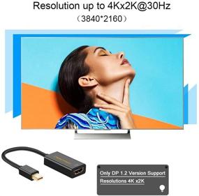 img 1 attached to 🔌 Кабель-адаптер CableCreation Active Mini DisplayPort to HDMI 4K - конвертер совместимый с Thunderbolt для MacBook, iMac, Surface Pro - Черный.