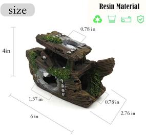 img 3 attached to Aquarium Sunken Ship: Enhancing Betta Fish Tank with Shipwreck Battleship Decoration and Hideout - AnxunJim Product