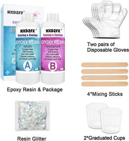 img 3 attached to 🎨 Epoxy Resin Clear Crystal Coating Kit 600ml/23oz - Art, Craft, Jewelry Making, River Tables - Includes Resin Glitter, Gloves, Measuring Cup, and Wooden Sticks