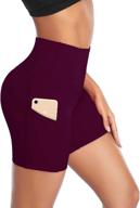 dayoung women yoga shorts: high waist tummy control, workout, biker, running, athletic - compression shorts with pockets логотип