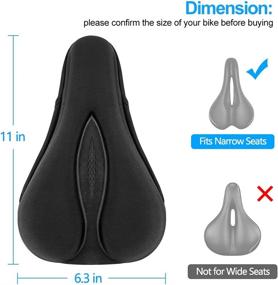 img 2 attached to 🚲 Bike Seat Cover - Ultra Soft Gel Bicycle Seat Cushion - Comfortable Bike Saddle Cushion for Men & Women