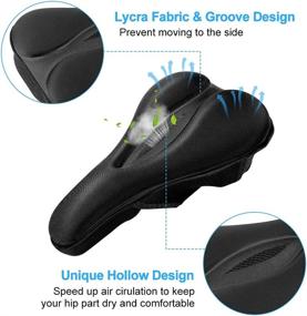 img 3 attached to 🚲 Bike Seat Cover - Ultra Soft Gel Bicycle Seat Cushion - Comfortable Bike Saddle Cushion for Men & Women