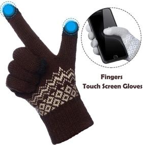 img 1 attached to 🧤 Stay Warm and Connected with Pairs Winter Gloves: Touchscreen and Windproof