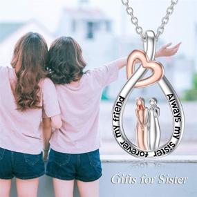 img 2 attached to 👯 POTOPYY Sisters Necklace: Sterling Silver Friendship Jewelry for Women - Always My Sister, Forever My Friend pendant