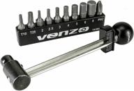 venzo 1/4 inch driver beam torque wrench set - precise 2 to 10 nm adjustment - ideal mtb, road bike & motorcycle maintenance tool - complete kit with bits - essential carbon parts tool logo