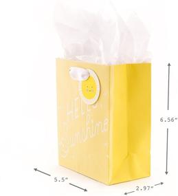 img 2 attached to 🌞 Hallmark 6-Inch Small Yellow Gift Bag with Tissue Paper - Hello Sunshine - Perfect for Baby Showers, Birthdays, Get Well, or any Special Occasion