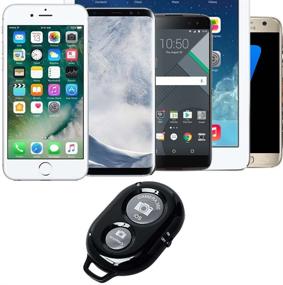 img 1 attached to Enhance Smartphone Photography with eCostConnection Wireless Remote Control Shutter Buttons: Compatible with iPhone and Android Smartphones, Black, Round Design with Bonus Microfiber Cleaning Cloth