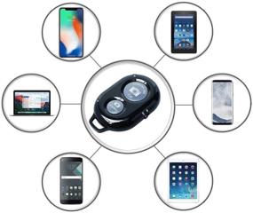 img 3 attached to Enhance Smartphone Photography with eCostConnection Wireless Remote Control Shutter Buttons: Compatible with iPhone and Android Smartphones, Black, Round Design with Bonus Microfiber Cleaning Cloth