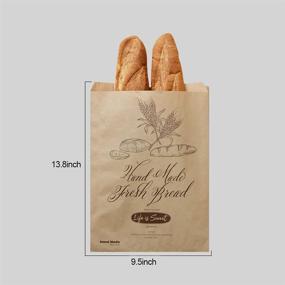 img 3 attached to 🍞 Pack of 50 Large Kraft Paper Bags for Homemade Bread, 13.8 X 9.5 Inch, Eco-Friendly Bread Packaging Storage for Loaves, Ideal for Home Kitchen and Bakery