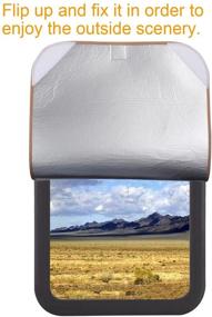 img 2 attached to 🚪 Brown RV Door Window Shade Cover - 16 x 25 inch, Sun Blackout Fabric for Camper Privacy Entrance