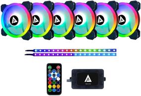 img 3 attached to 🌈 Apevia TL612L2S-RGB Сумеречный 120 мм Стильный двойной кольцевой адресуемый RGB-вентилятор с тихой работой: пульт дистанционного управления, 28 светодиодов, 8 антивибрационных резиновых накладок, 2 магнитных светодиодных полосы (6+2 шт.)