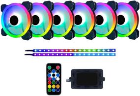 img 4 attached to 🌈 Apevia TL612L2S-RGB Сумеречный 120 мм Стильный двойной кольцевой адресуемый RGB-вентилятор с тихой работой: пульт дистанционного управления, 28 светодиодов, 8 антивибрационных резиновых накладок, 2 магнитных светодиодных полосы (6+2 шт.)