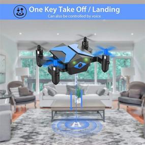 img 2 attached to 📷 Camera Drone for Kids Beginners - App FPV Video, Voice Control, Altitude Hold, Headless Mode, Trajectory Flight, Foldable RC Quadcopter - Light Blue - Perfect Boys Gifts Girls Toys